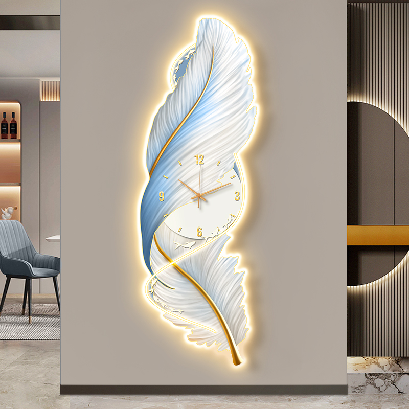Luxury Lifestyle Furniture - ビッグサイズアート壁画時計壁寝室シンプルなデザインの高級クリエイティブ壁時計現代リロイパード中国風の家具