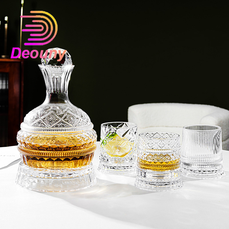 Glass Decanter Whiskey - Deouny-ヨーロッパのスターダイヤモンド回転ワインデカンター、高度な創造的な家庭用ビールグラス、ウイスキーグラスセット