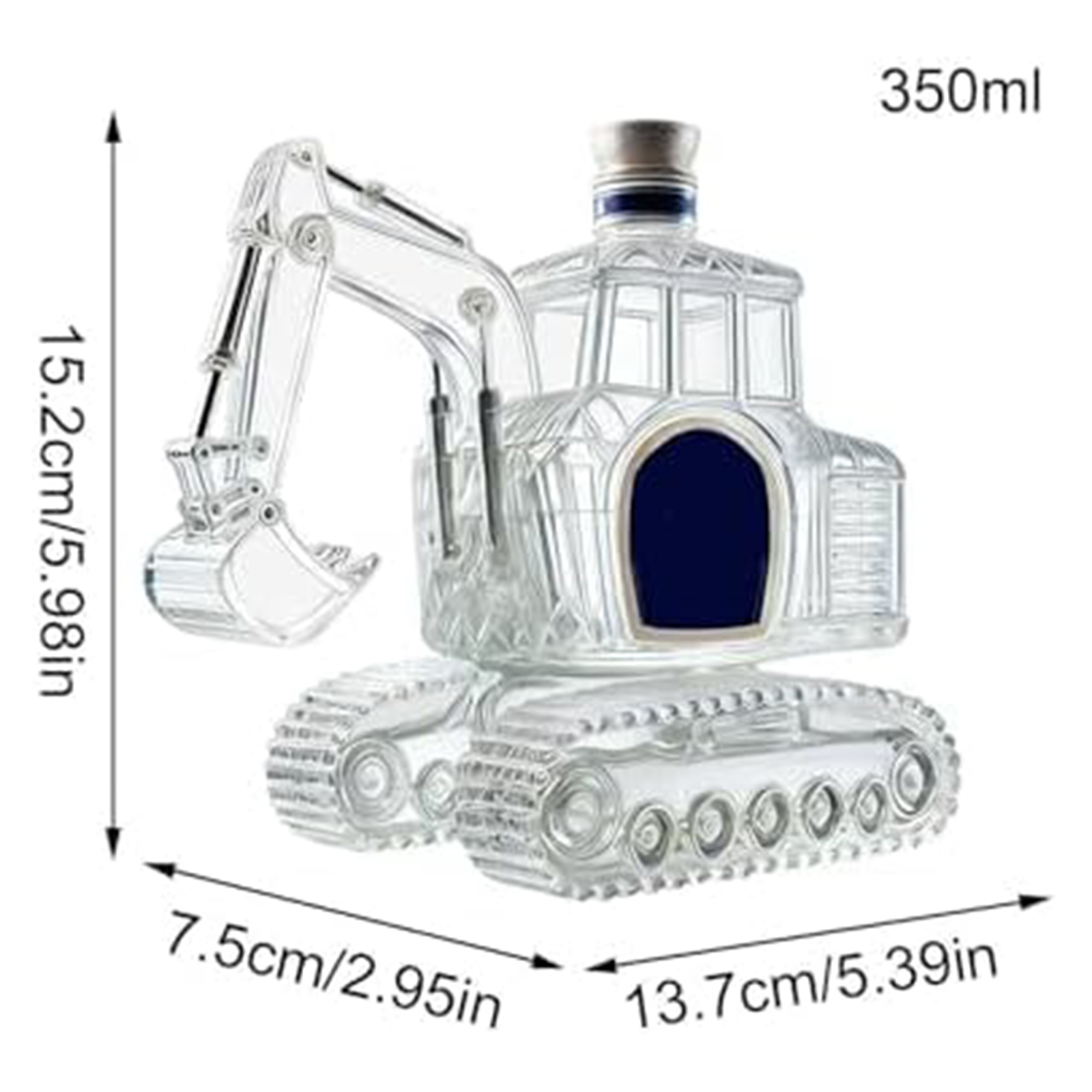 Glass Decanter Whiskey - 掘削機型ガラス製ウイスキーデキャンタ、ホームバー、父の誕生日、新築祝いのパーティー用装飾用酒瓶