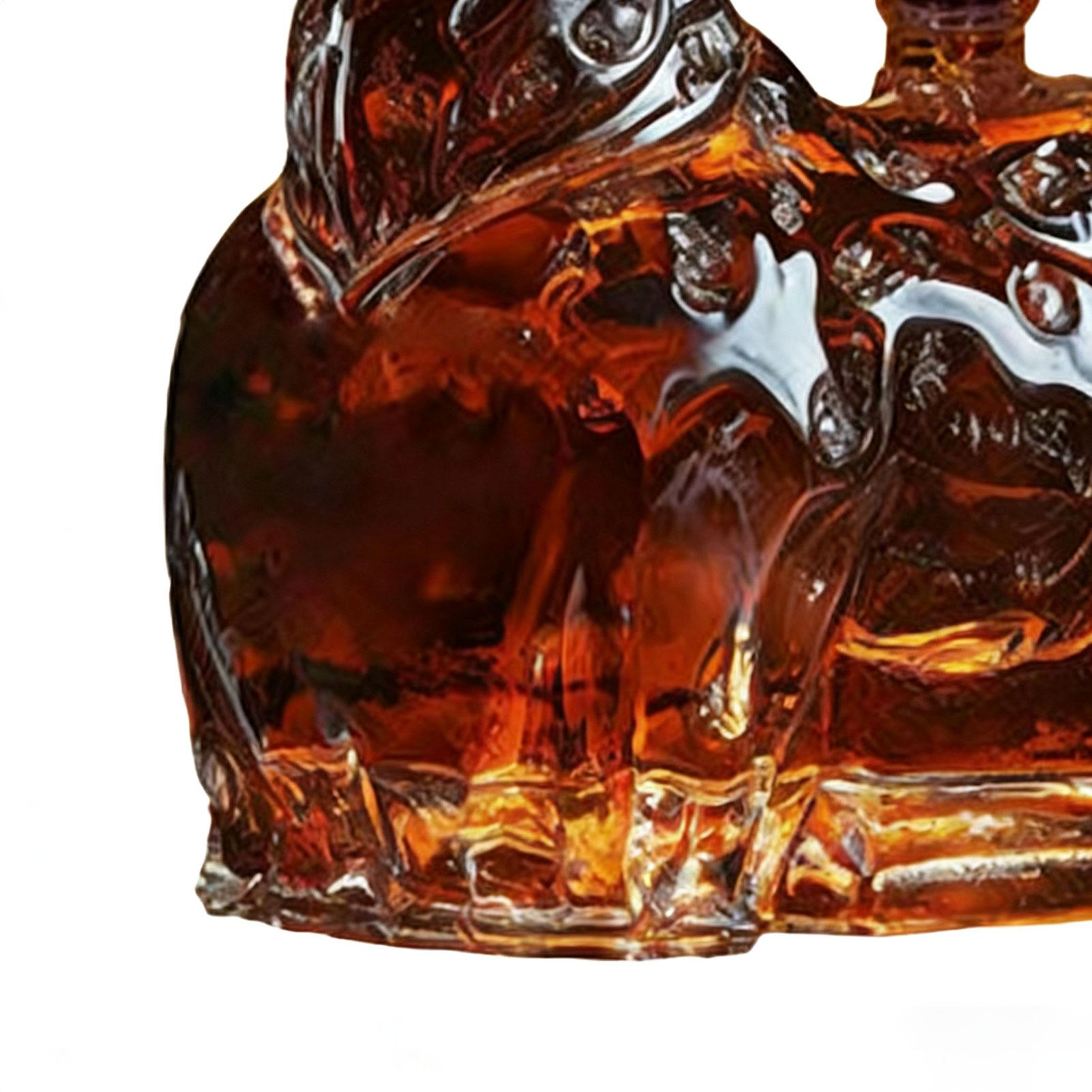 Glass Decanter Whiskey - アルコール用デカンタ面白い鹿ガラスホームデコレーショントナカイウイスキーボトル酒デカンタ男性用クリスマス誕生日パーティー