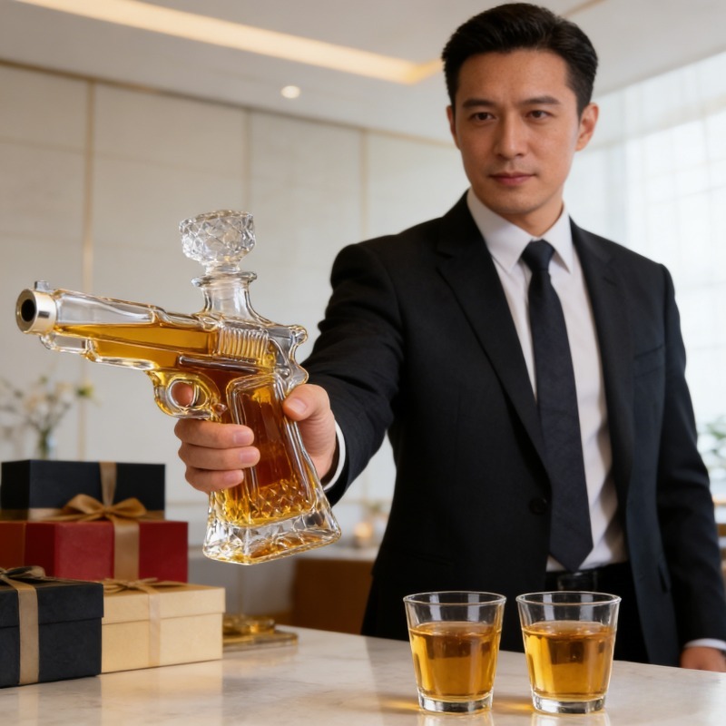 サンドホーク ガラス製ピストル型デカンター ウイスキー/ウォ - Glass Decanter Whiskey のレビューと価格