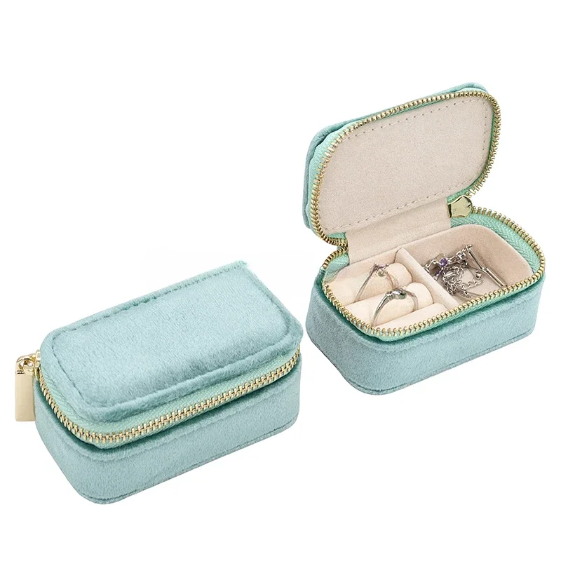 ジッパー付きミニジュエリーボックス,ベルベット収納ケース,小 - Velvet Jewelry Box のレビューと価格