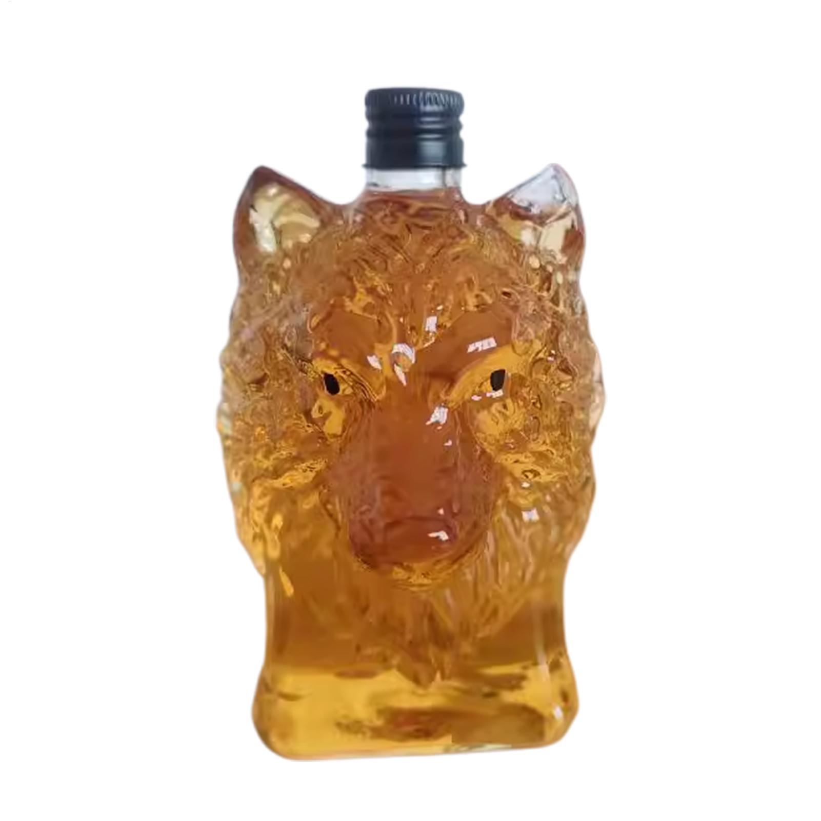 オオカミアート像ワインボトルウイスキーグラスユニークなウイス - Glass Decanter Whiskey のレビューと価格