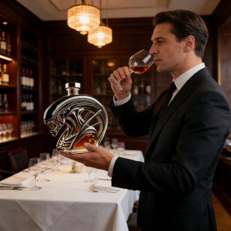 エイリアン・キノモーフ型のウイスキーデカンター、SF風ガラス - Glass Decanter Whiskey のレビューと価格