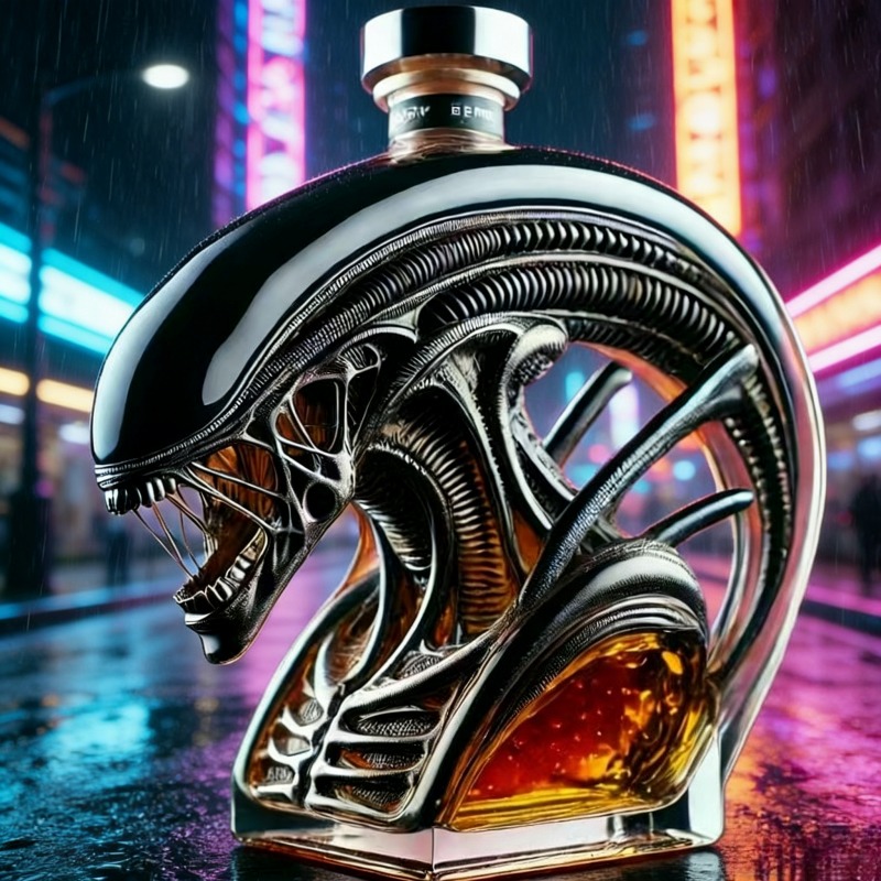 エイリアン・キノモーフ型のウイスキーデカンター、SF風ガラス - Glass Decanter Whiskey のレビューと価格