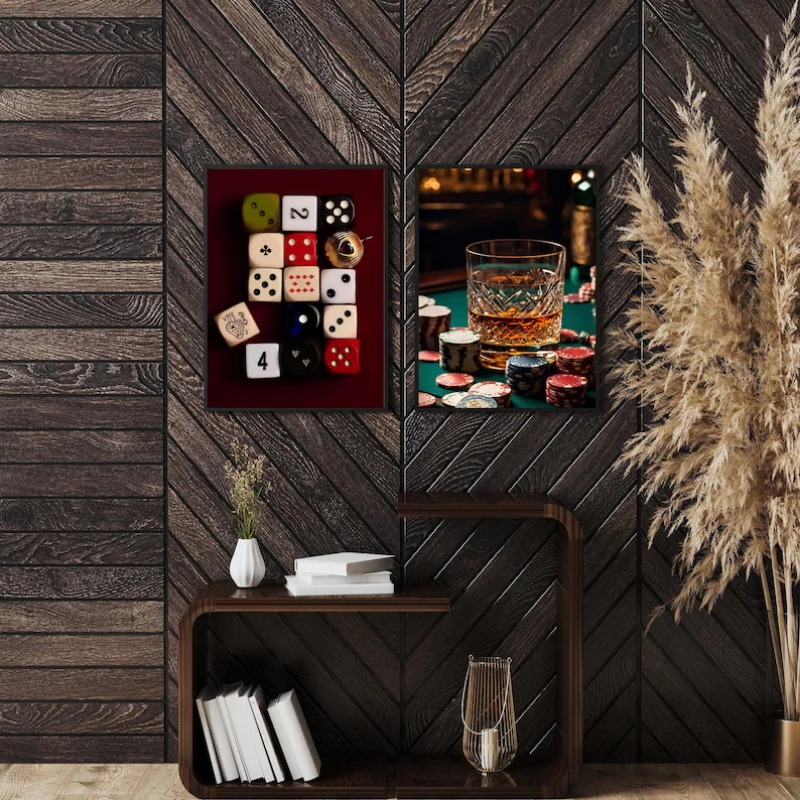 レトロナイトライフカジノポーカーダイスポスターギャンブルゲー - Luxury Lifestyle Furniture のレビューと価格
