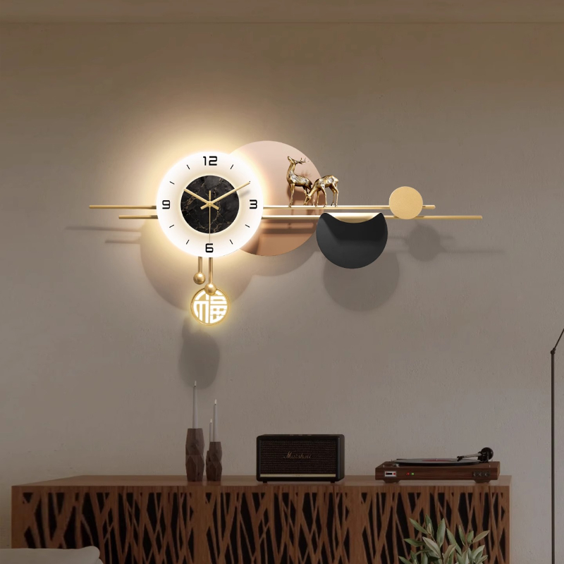 ライト高級インテリア壁時計 Led 高級現代アート美的レスト - Luxury Lifestyle Living のレビューと価格