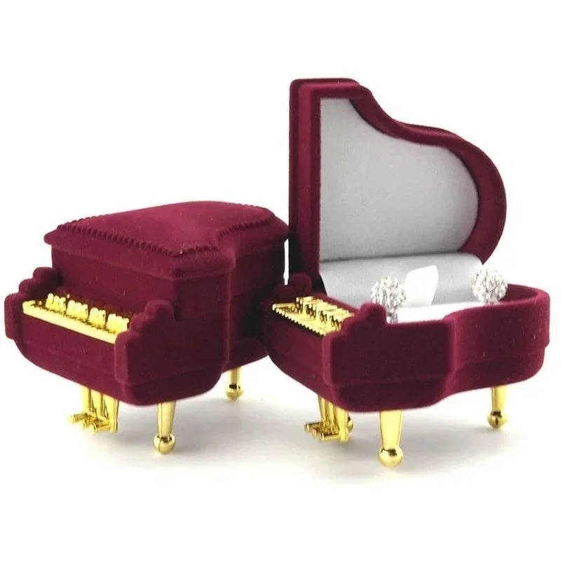 かわいいピアノの形をしたベルベットの指輪ボックス,婚約指輪, - Velvet Jewelry Box のレビューと価格