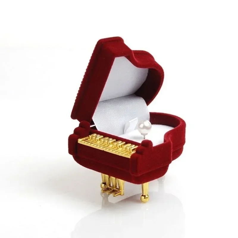 かわいいピアノの形をしたベルベットの指輪ボックス,婚約指輪, - Velvet Jewelry Box のレビューと価格
