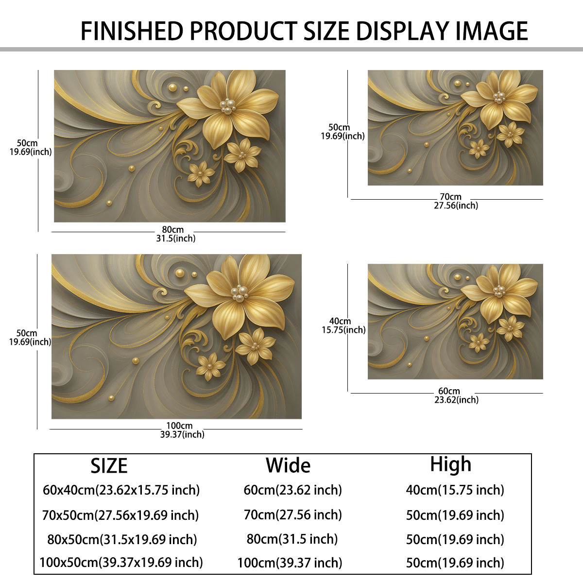 1pc ライト高級ゴールドフラワーパールレリーフ円形フラット - Luxury Lifestyle Furniture のレビューと価格