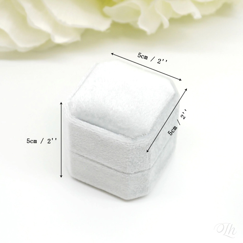 パーソナライズされた結婚指輪ボックス正方形ベルベットリングボ - Velvet Jewelry Box のレビューと価格