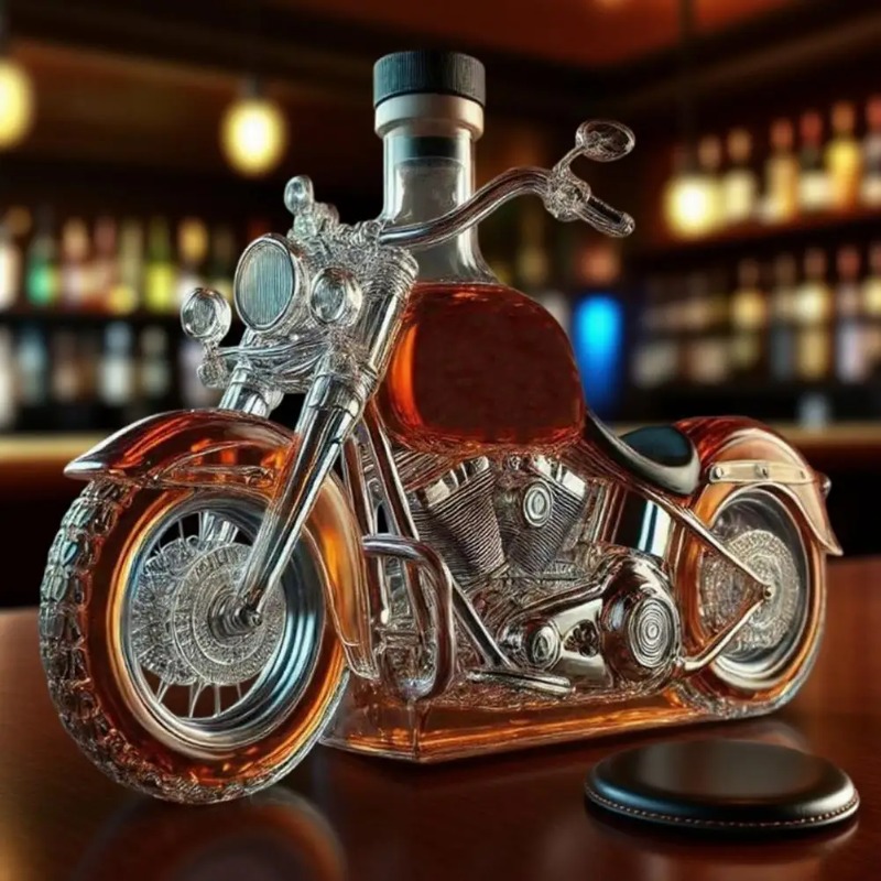 オートバイスタイルのウイスキーデキャンタ、手作りガラス製ウイ - Glass Decanter Whiskey のレビューと価格