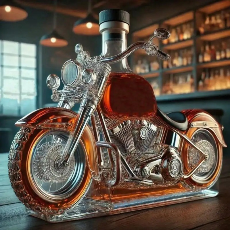 オートバイスタイルのウイスキーデキャンタ、手作りガラス製ウイ - Glass Decanter Whiskey のレビューと価格