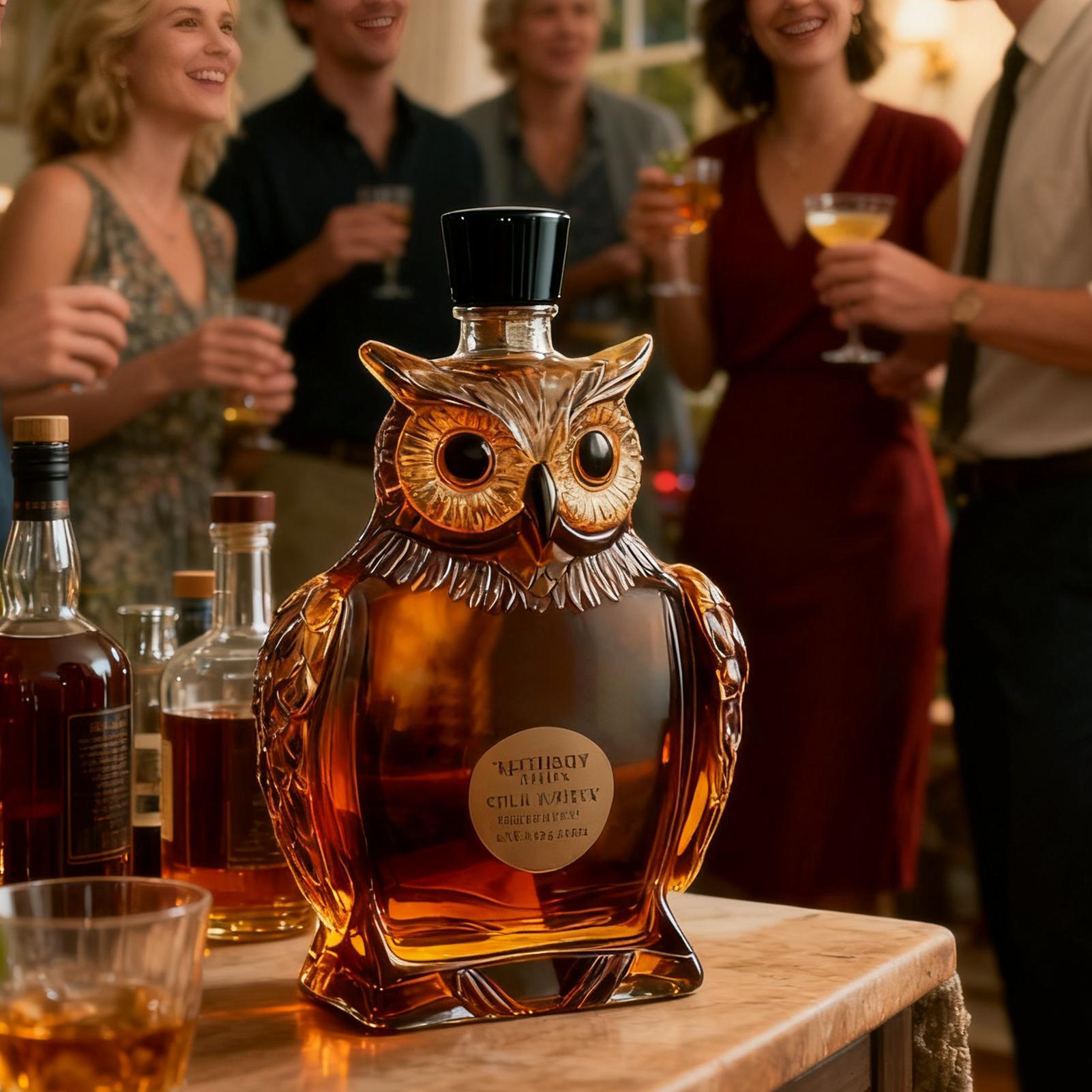 フクロウ型ホームバーデカンター 350ml ヴィンテージガラ - Glass Decanter Whiskey のレビューと価格