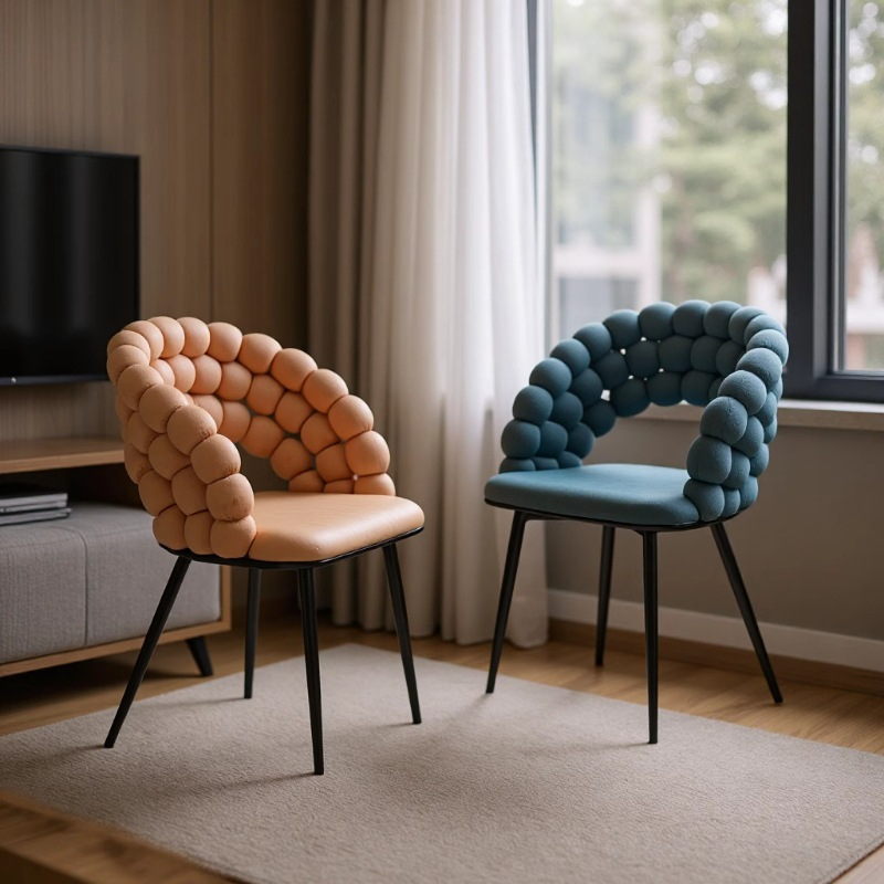 モダンな高級ハイバックダイニングチェア、曲線状の背もたれ、丸 - Luxury Lifestyle Furniture のレビューと価格