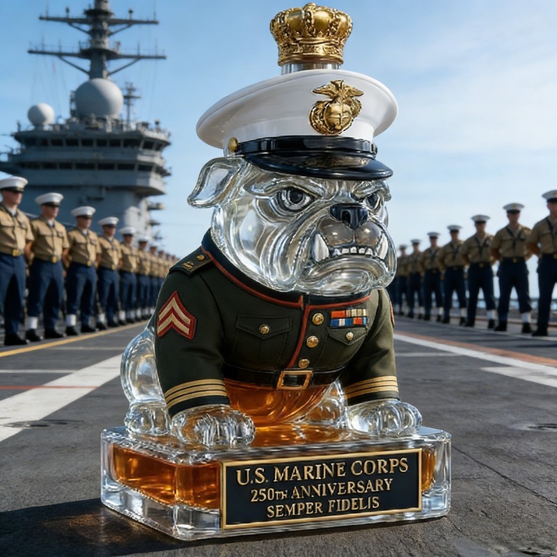 米国海兵隊ブルドッグウイスキーデキャンタ、250周年記念ミリ - Glass Decanter Whiskey のレビューと価格