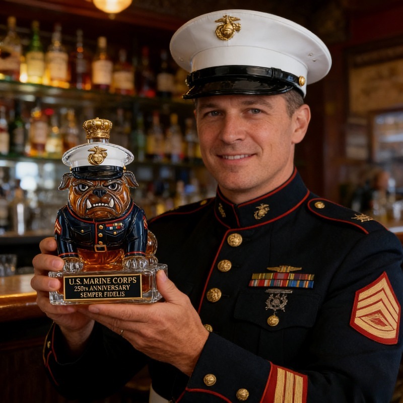米国海兵隊ブルドッグウイスキーデキャンタ、250周年記念ミリ - Glass Decanter Whiskey のレビューと価格
