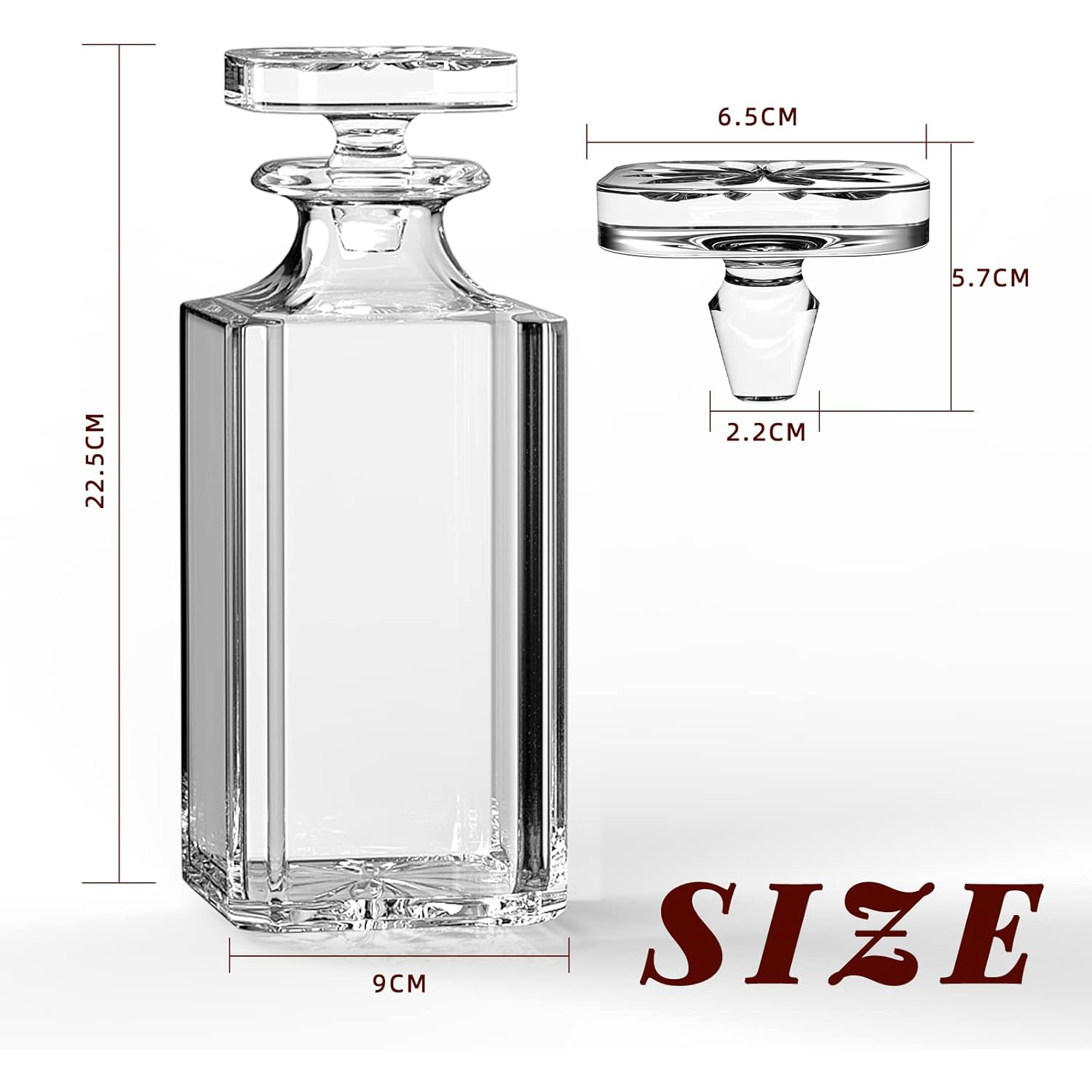 ウイスキー用ガラスデカンター,ワイン,バーボン,ブランデー, - Glass Decanter Whiskey のレビューと価格