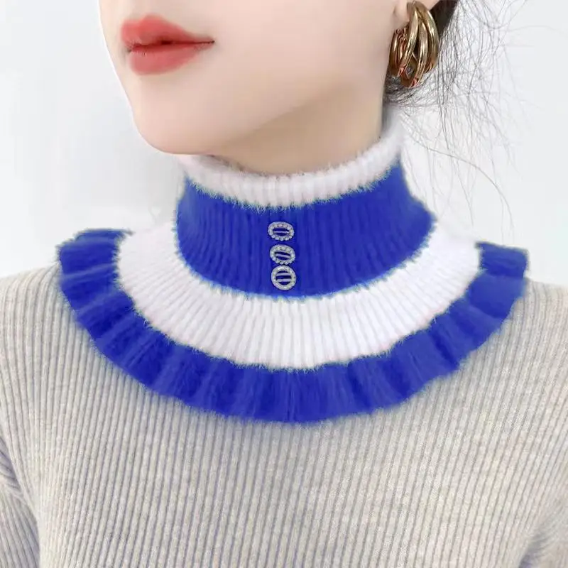 2025 新ニットストライプラペル襟暖かさネックカバー女性の - Velvet Jewelry Box のレビューと価格